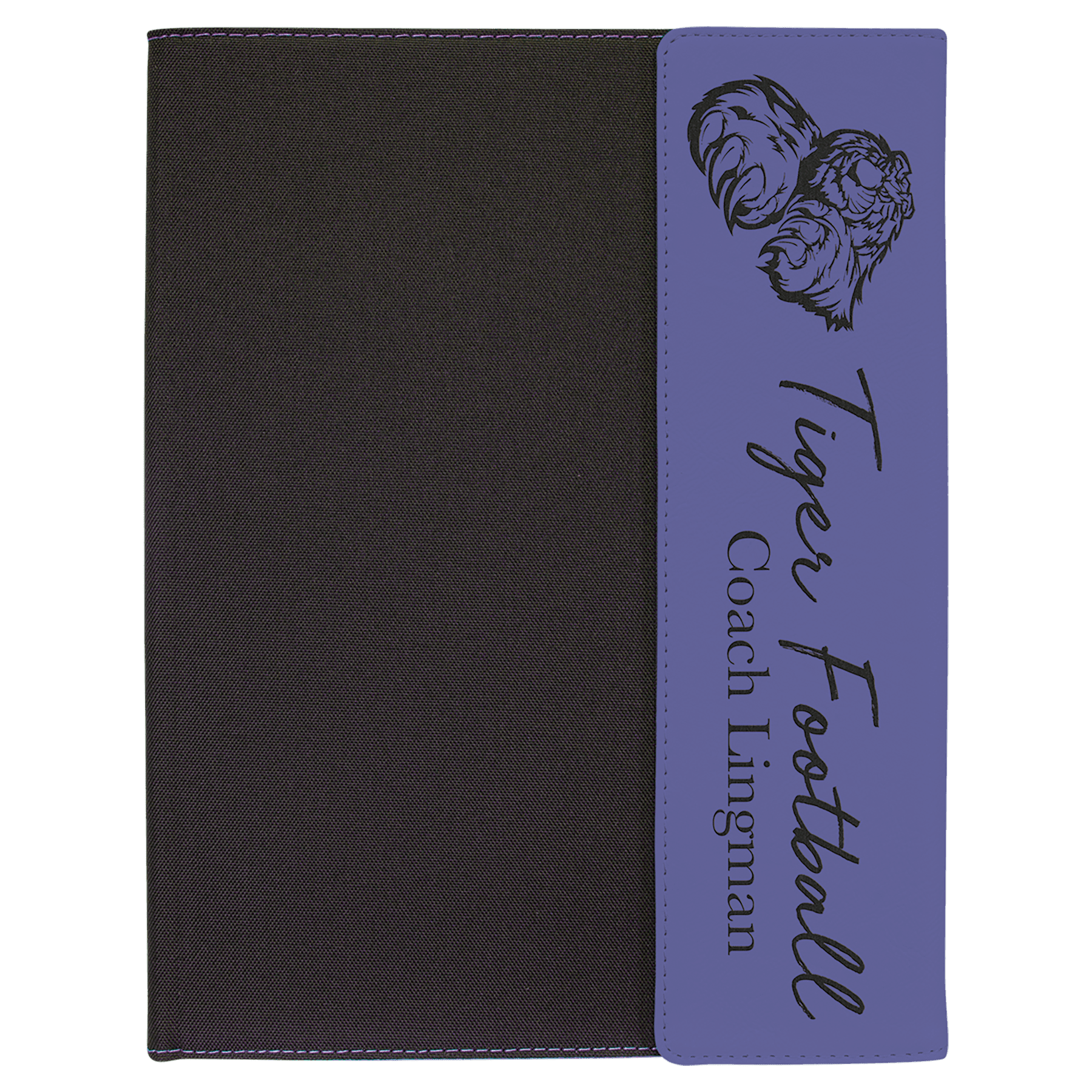 9 1/2" x 12" Purple Leatherette / Black Canvas Portfolio with Note Pad 2