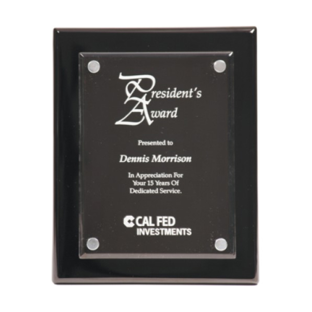 BLACK PIANO FINISH FLOATING ACRYLIC PLAQUE (MEDIUM) 5