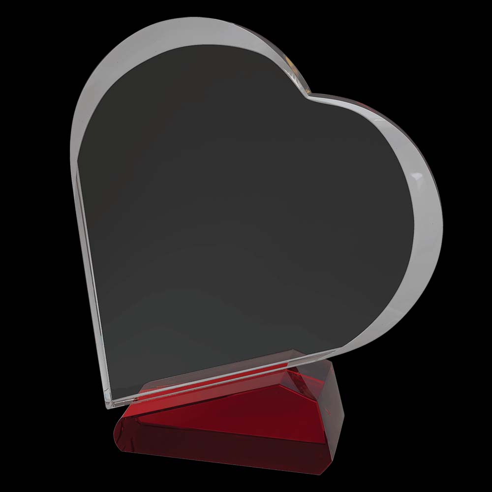 Crystal Clear Red Slanted Heart 2