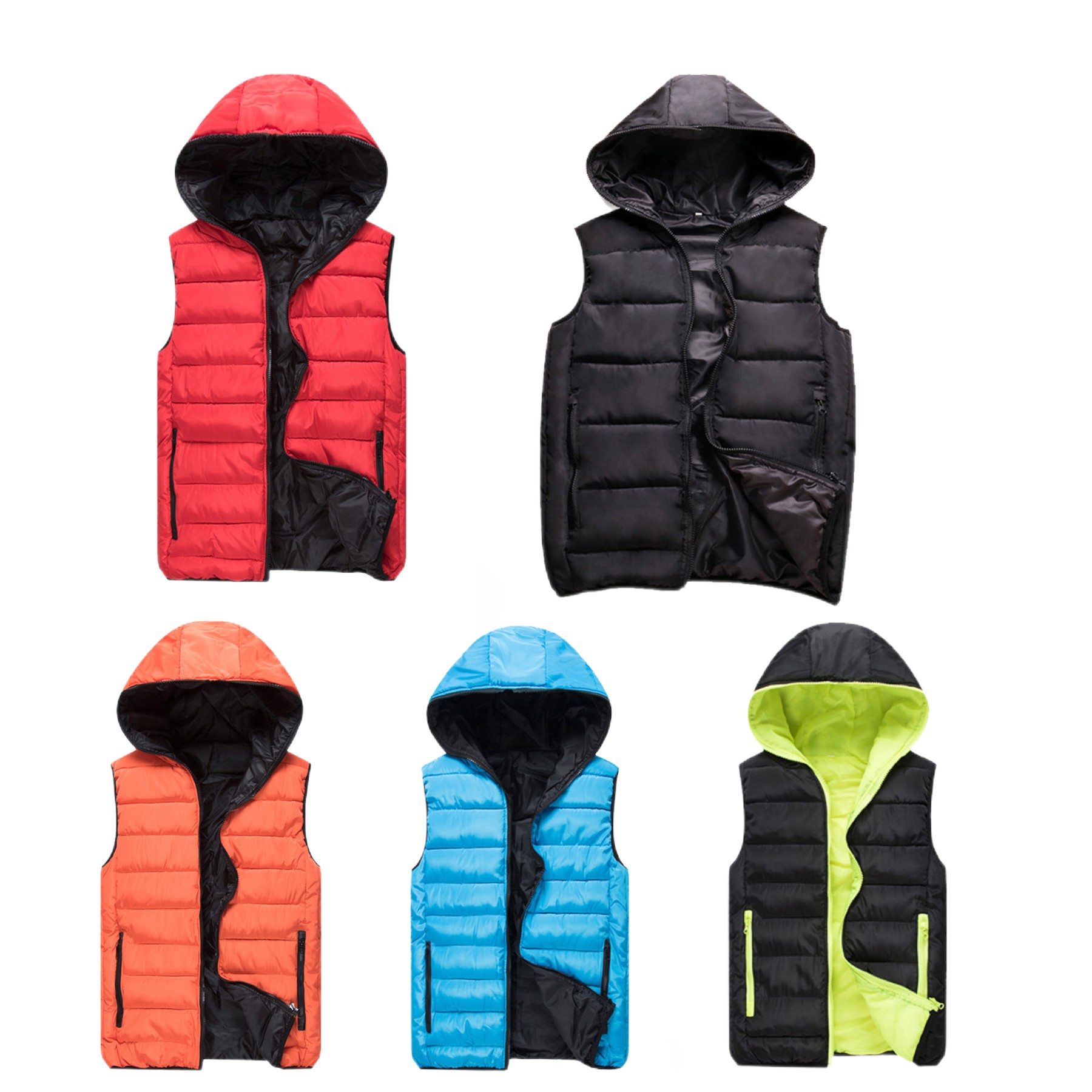 Mens Hooded Coat Winter Down Vest 2