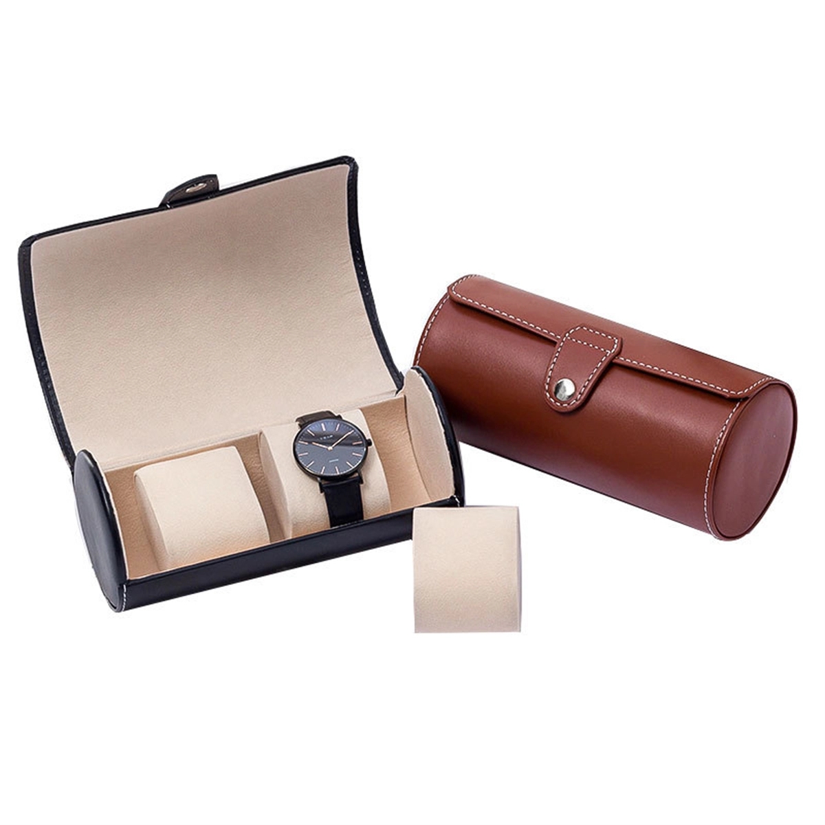 Pu Leather Travel Watch Case Roll Organizer Display Case 5