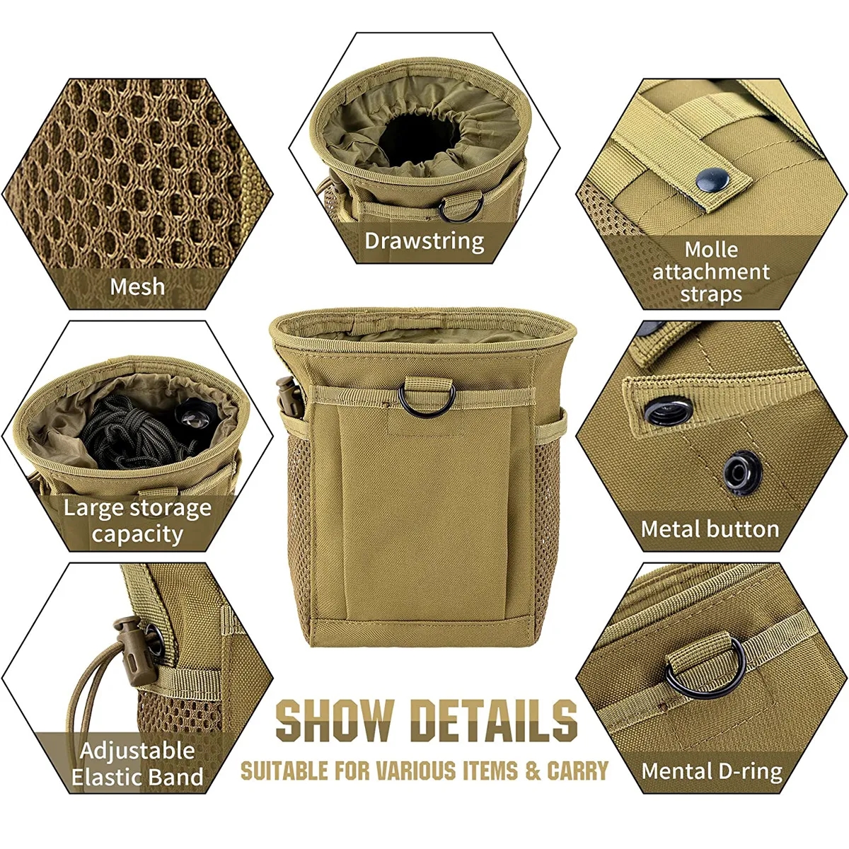Tactical Molle Drawstring Dump Pouch 6