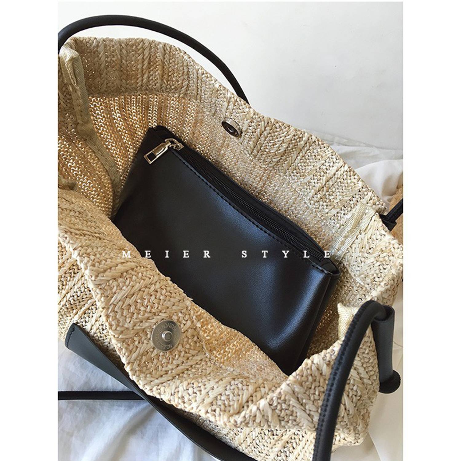 Handbags Women Tote Woven Bags, custom tote bag with logo imprint 8