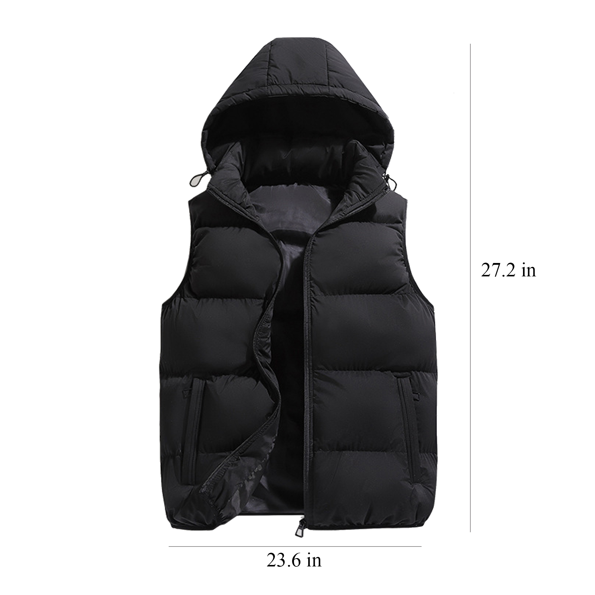 Solid Color Hooded Vest for Men 1