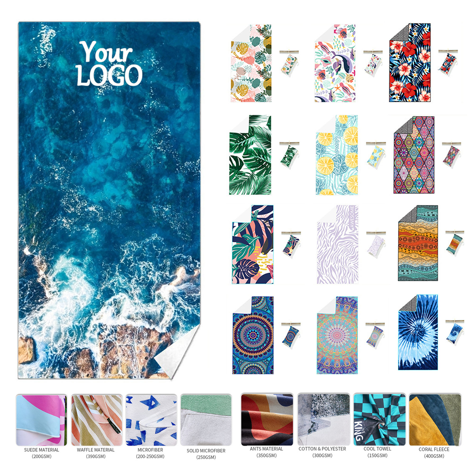 Extra Large Quick Dry Velvet Beach towel  3