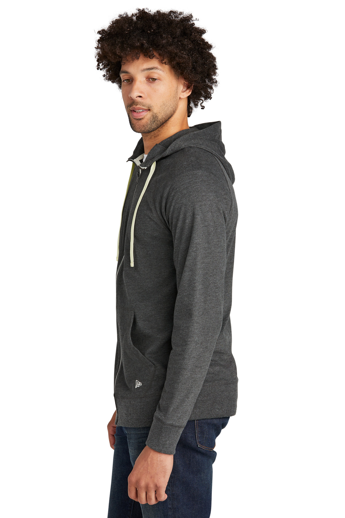 Sueded Cotton Blend Full-Zip Hoodie