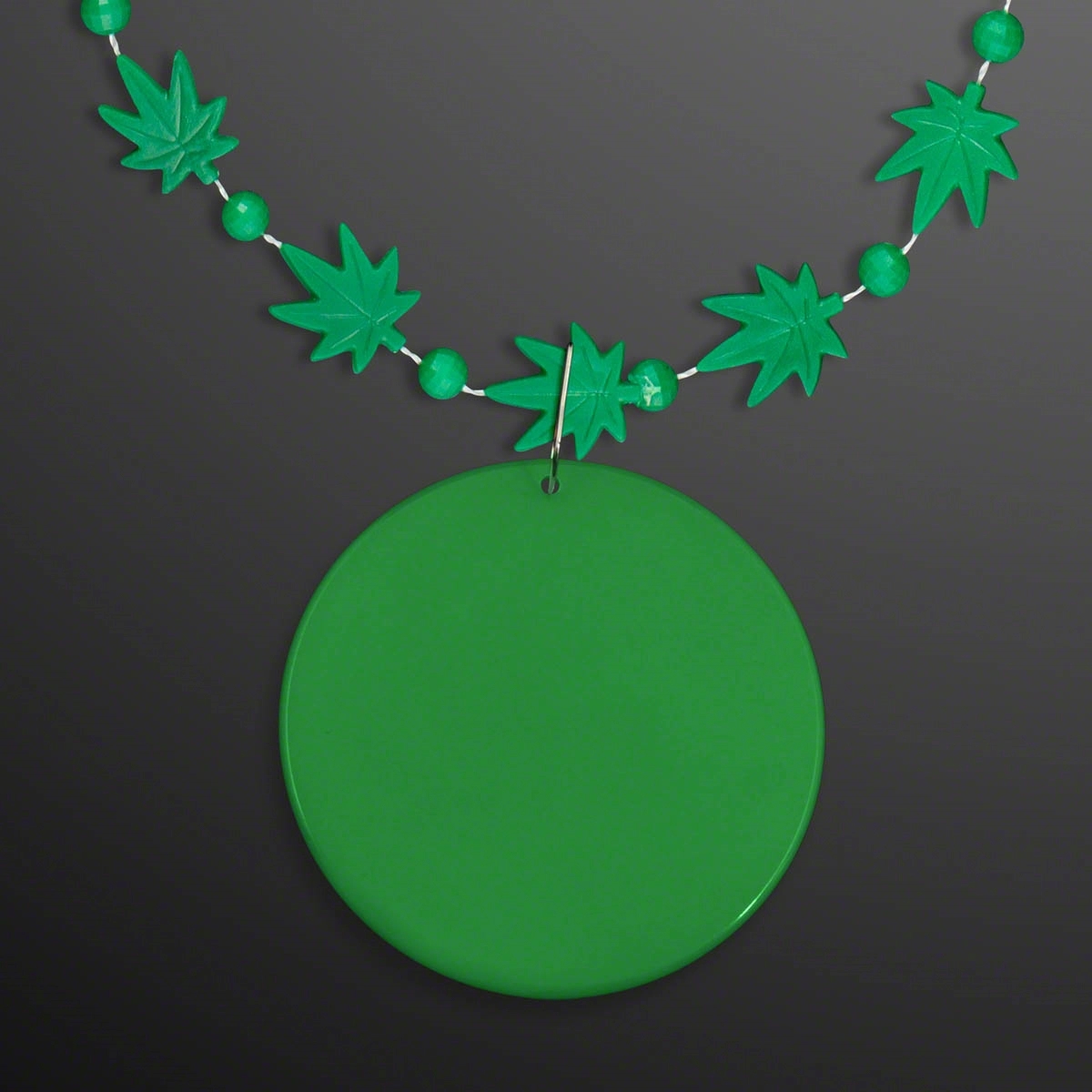 Weed Necklace Pot Leaf with Medallion (NON-Light Up) 2