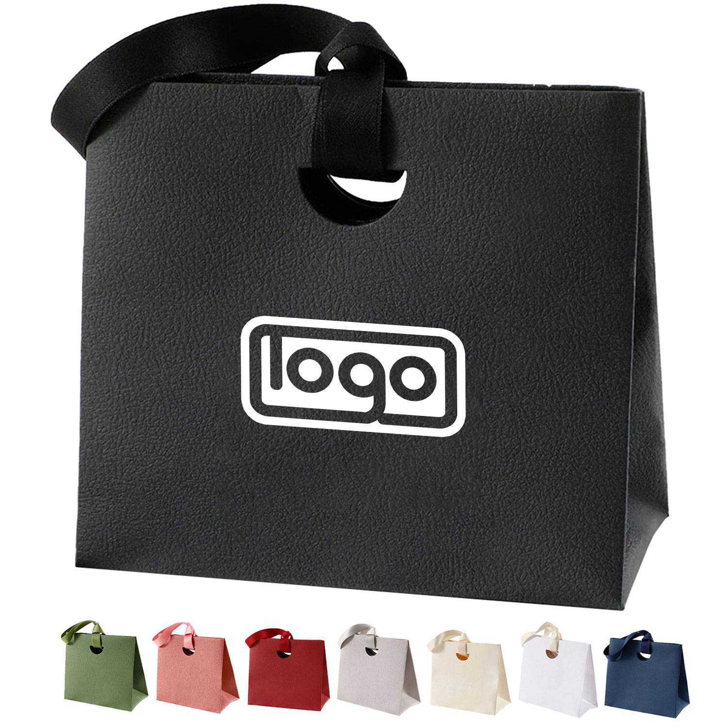 Colorful Paper Gift Tote Bags W/ Handheld Ribbon 2