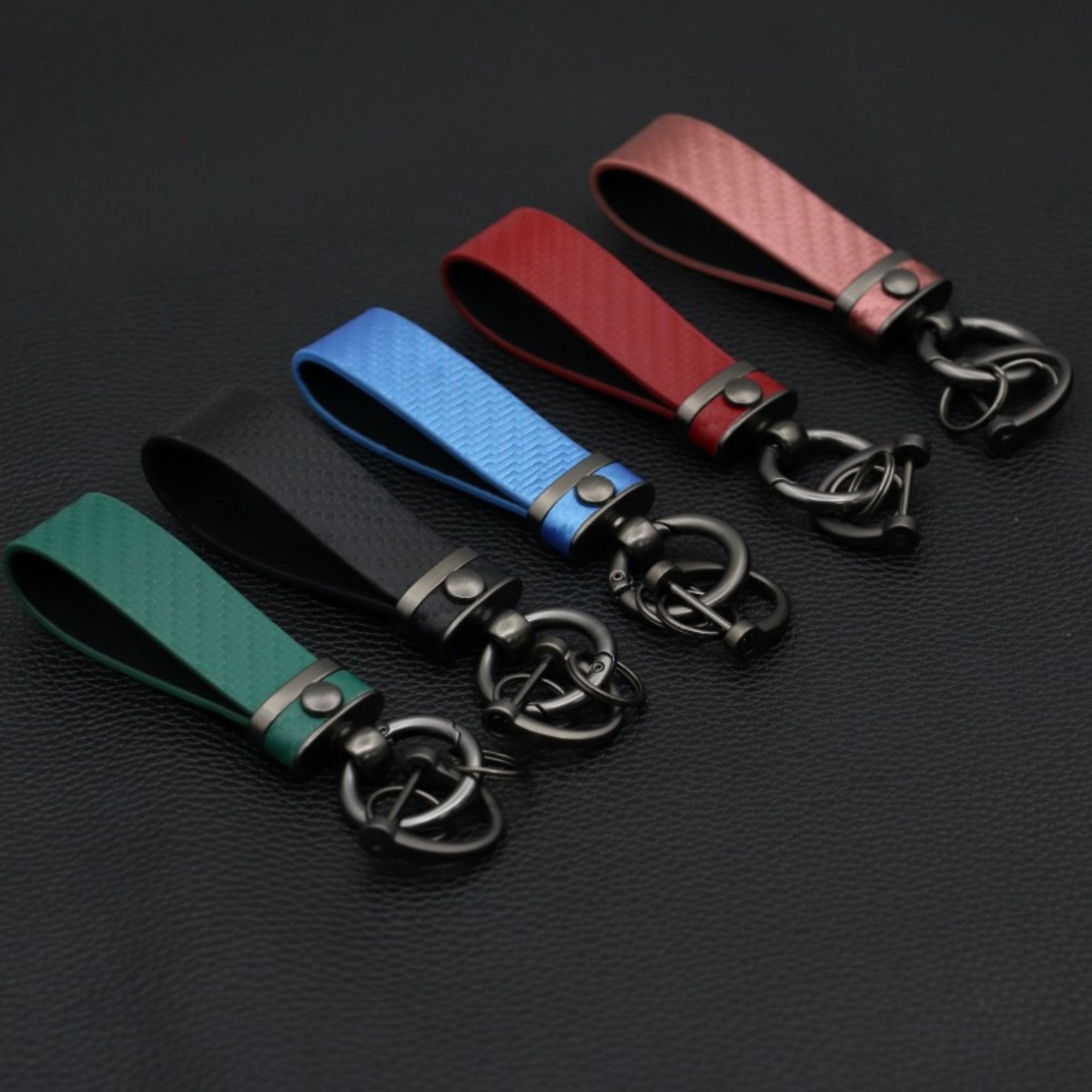 Carbon Fiber Style Car Keychain 3