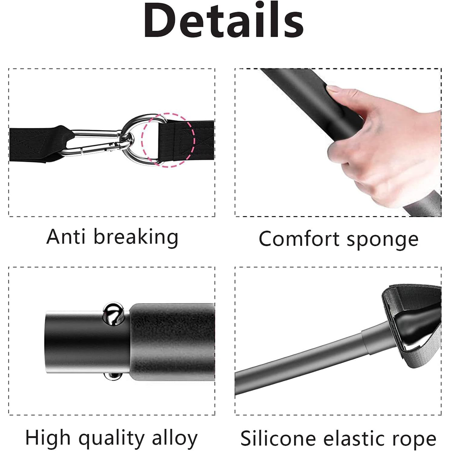 Portable Yoga Pilates Bar Kit w/ Resistance Bands 3