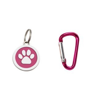 Reliable Round Paw Shaped Dog ID Tag With Carabiner 4
