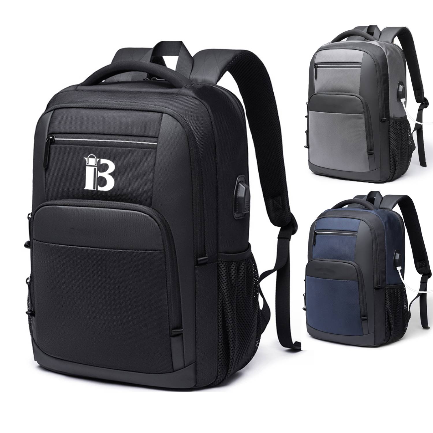 Computer Business Oxford Backpack with Usb Charging Port 2