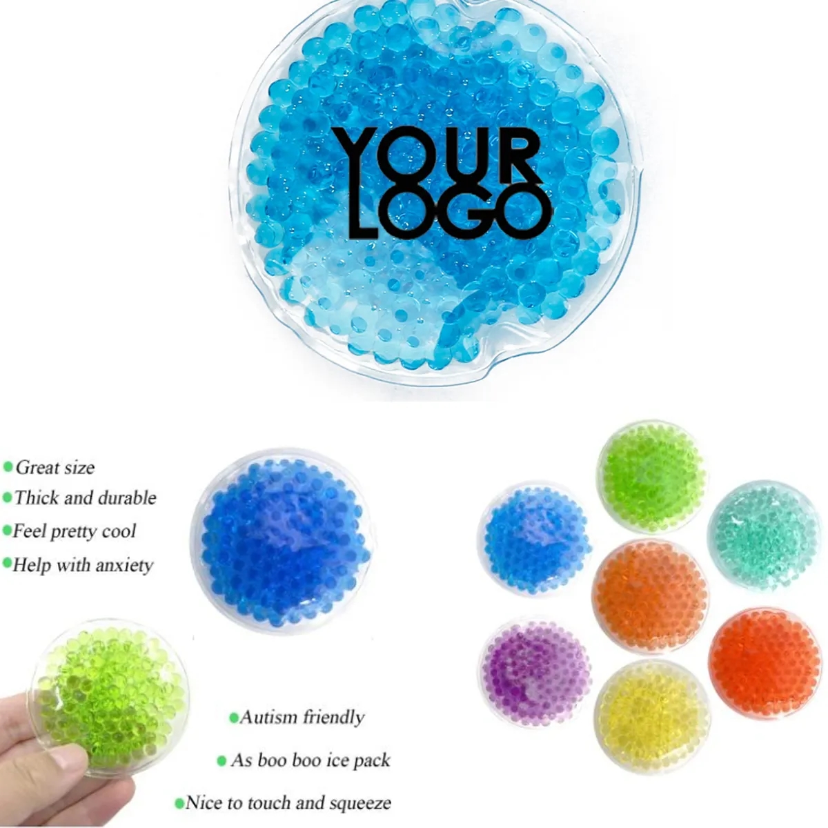 Custom Shapes Round Hot/Cold Reusable Gel Ice Packs 2