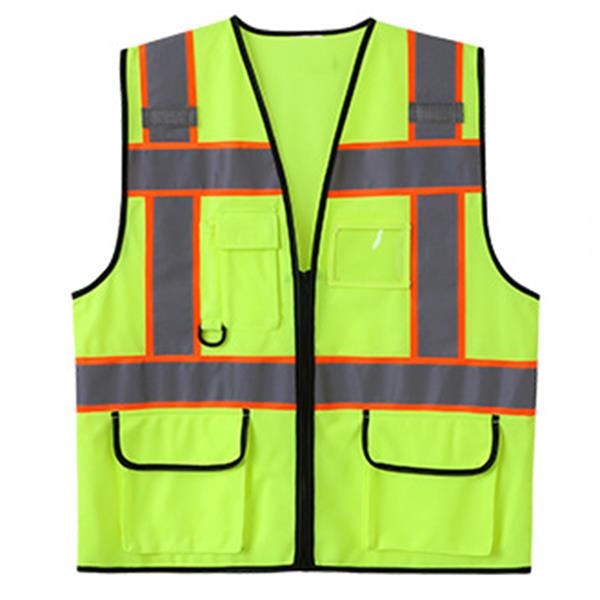 Highlight Reflective Strips Safety Vest Pocket Zipper 4