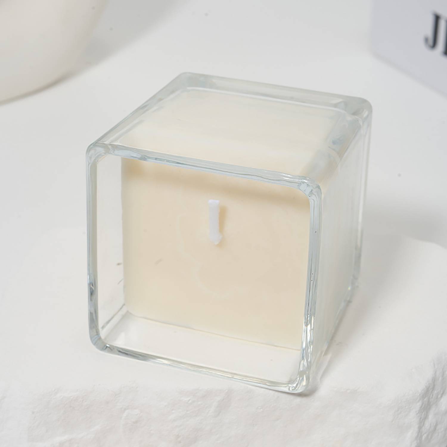 Mini Bamboo Lid Square Soy Wax Scented Candle 4