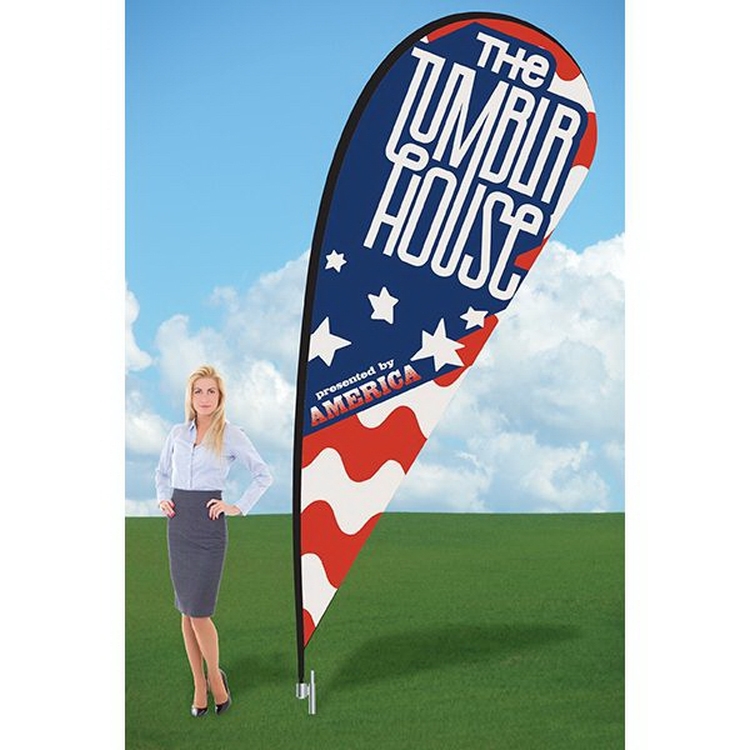 12ft Teardrop Flag with Ground Stake-Double