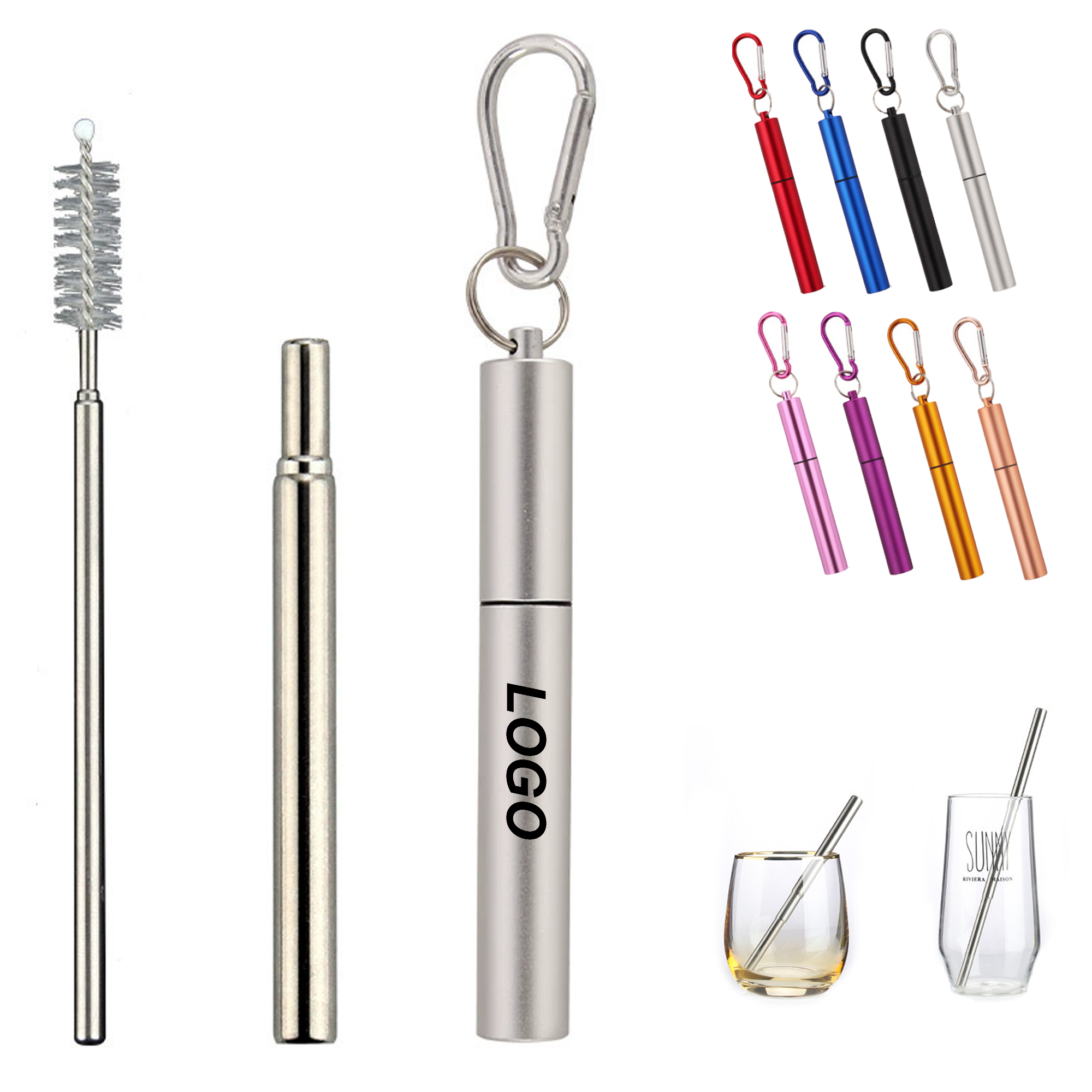 Stainless Steel Drinking Travel Telescopic Straw 4