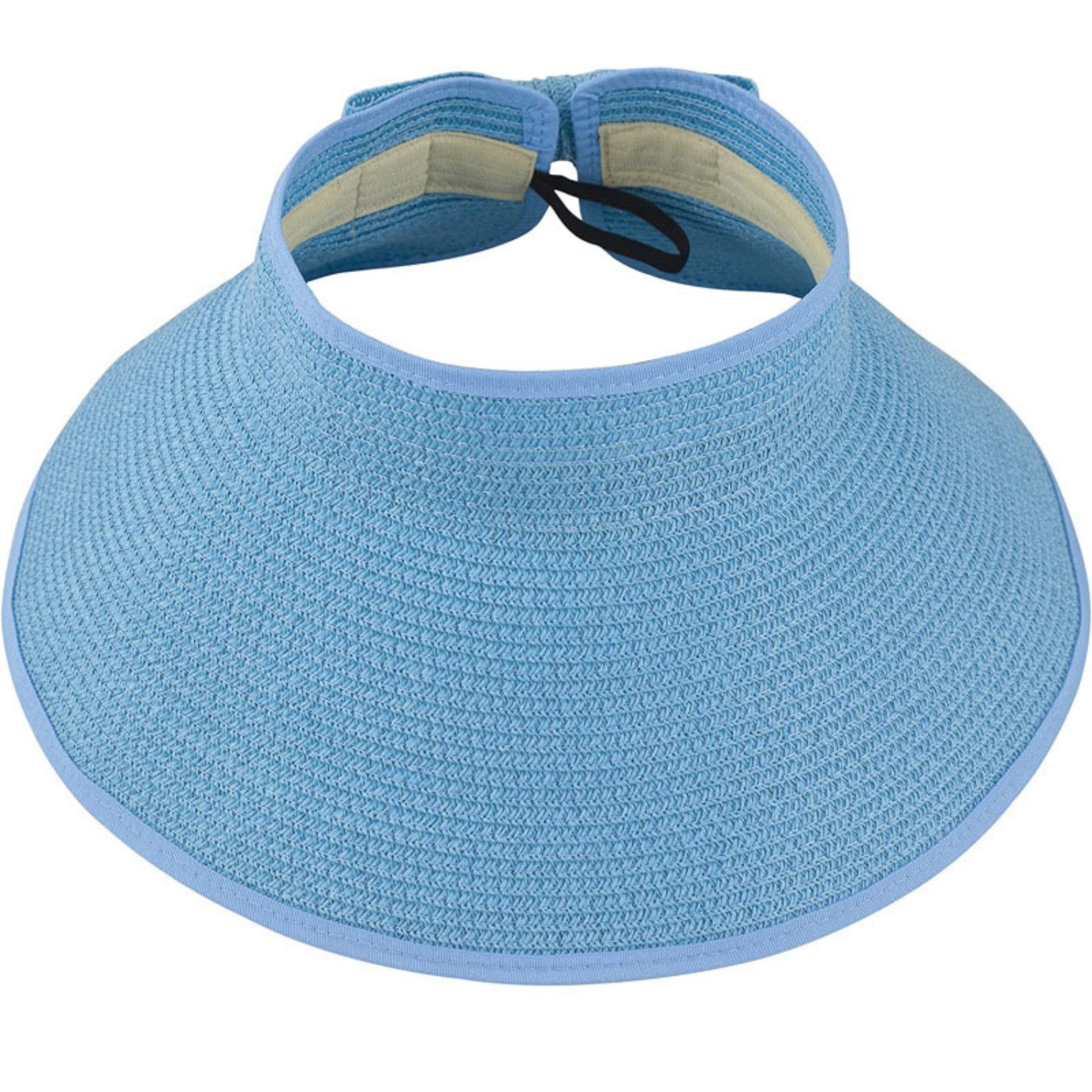 Woven Straw Rollable Visor Wide Brim UV - Blocking Hat 4