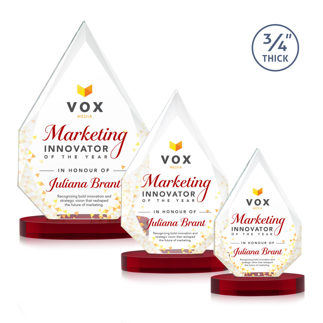 Hawthorne VividPrint™ Award on Alberton Base - Red 1