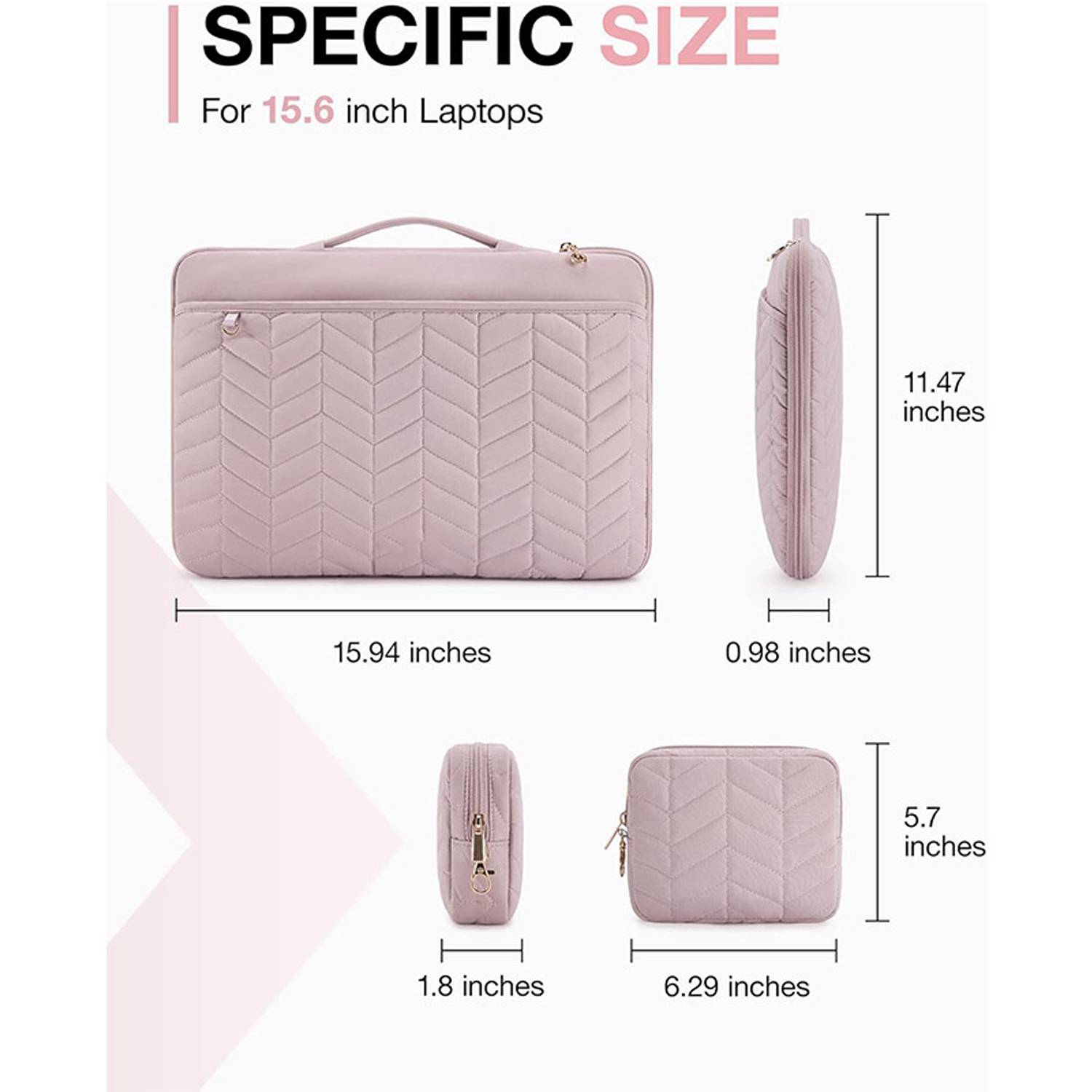 15.6 Inch Nylon Laptop Carrying Case w/ Pouch 9