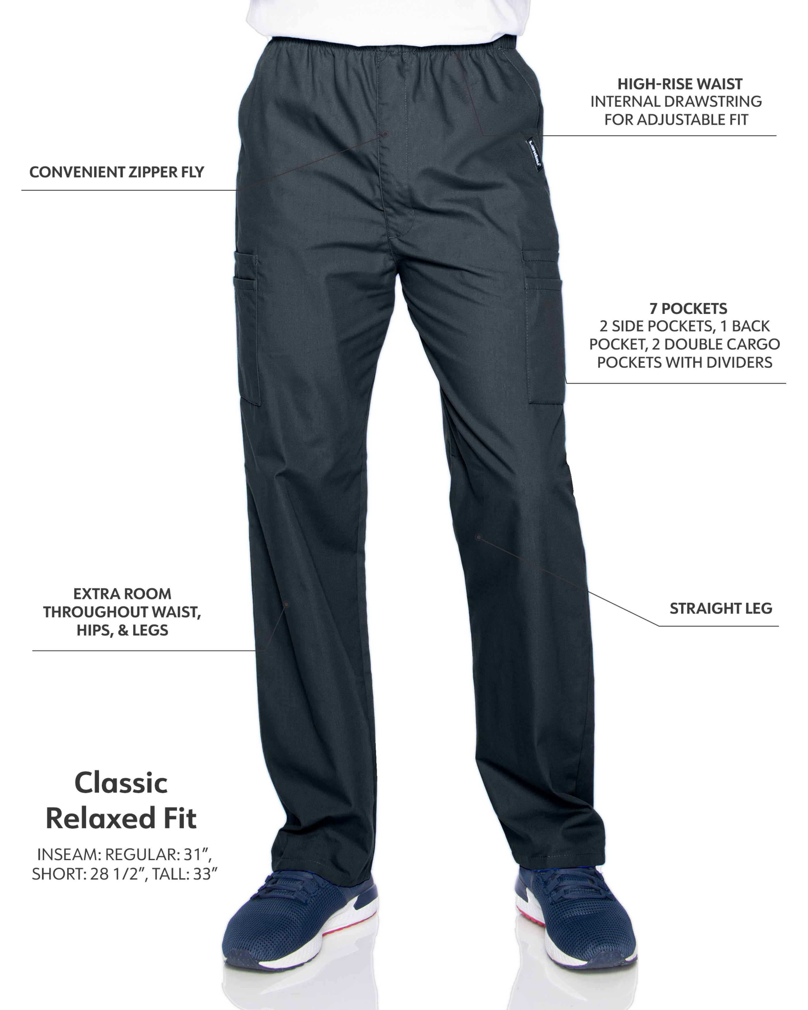 Landau - Essentials - Men's Seven-Pocket High-Rise Elastic Waist Cargo Pant 15