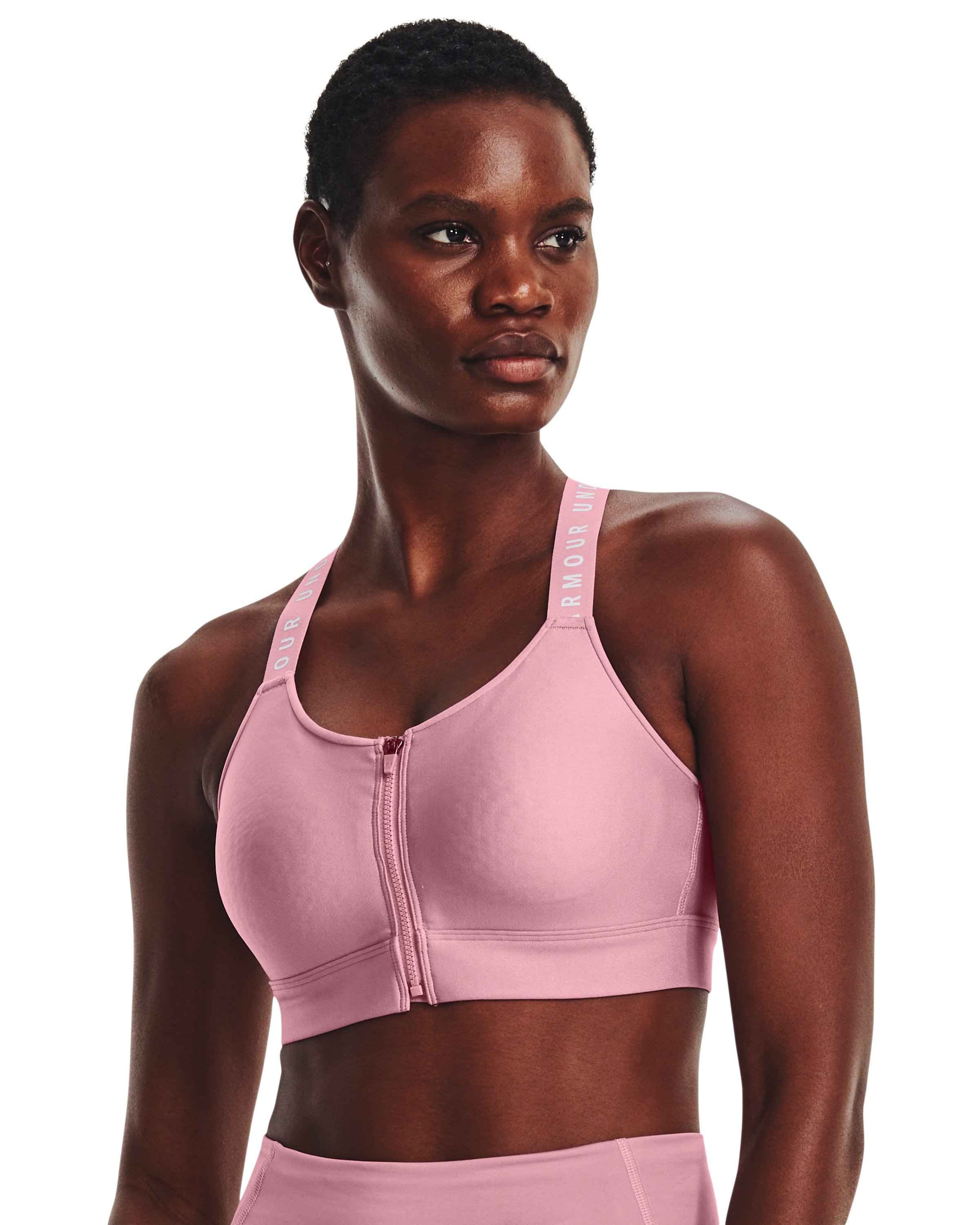 UA Infinity High Zip Women's Sports Bra, custom athletic wear with logo imprint 9