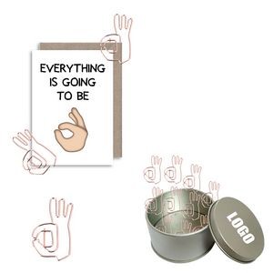 OK Gesture Shaped Paper Clips In Tin Box 6