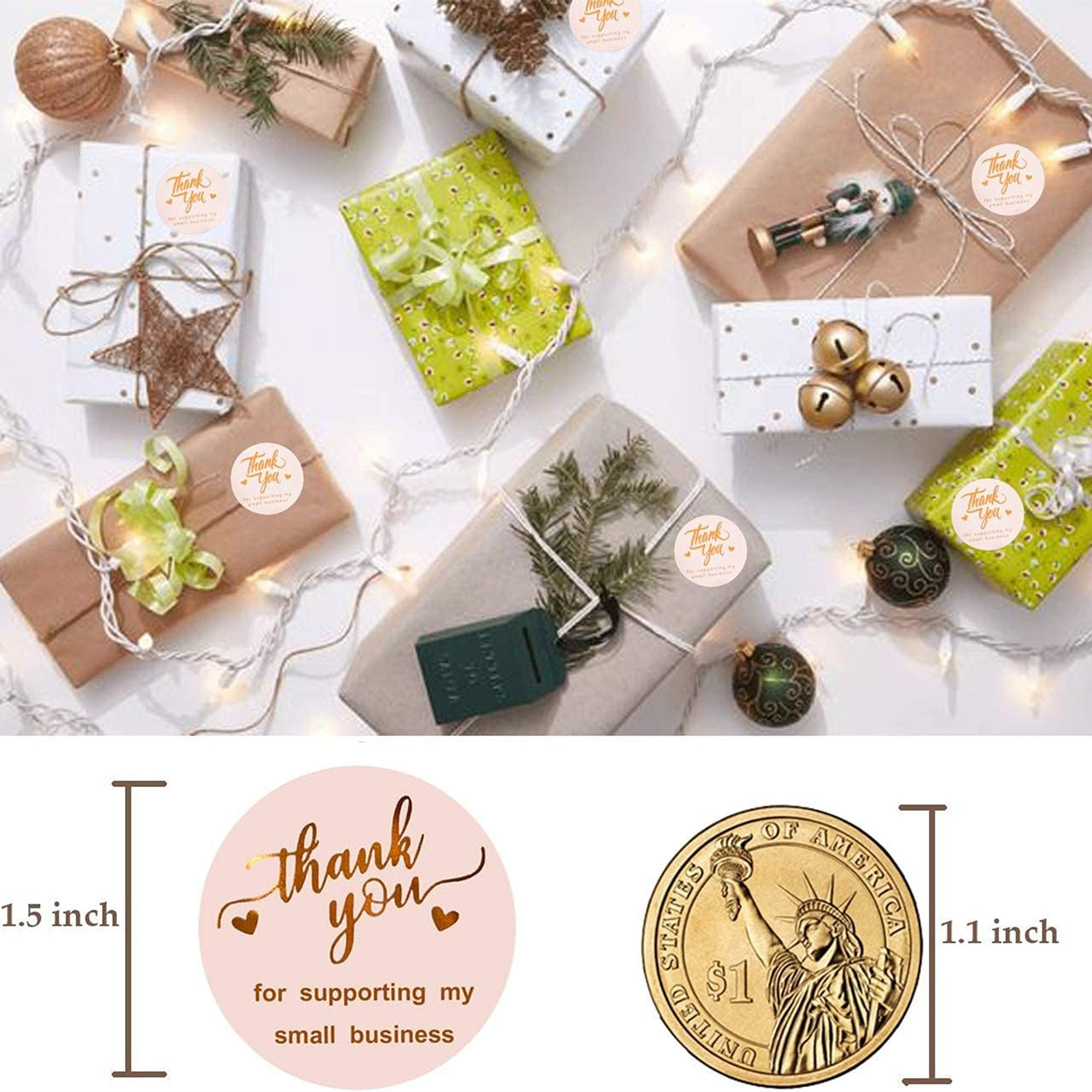 Pink Foil Thank You Stickers 2