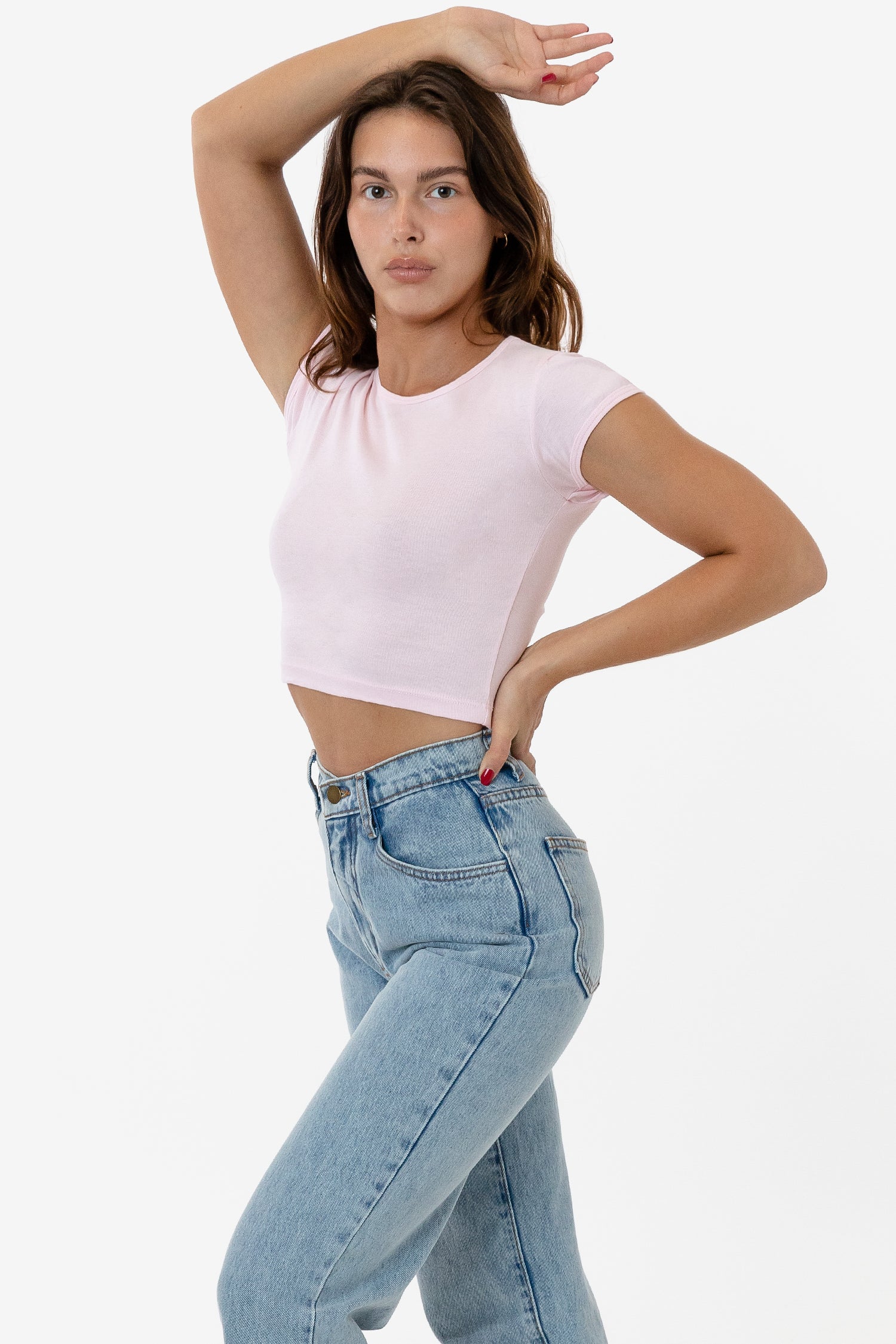 BABY RIB CAP SLEEVE CROP TOP 24
