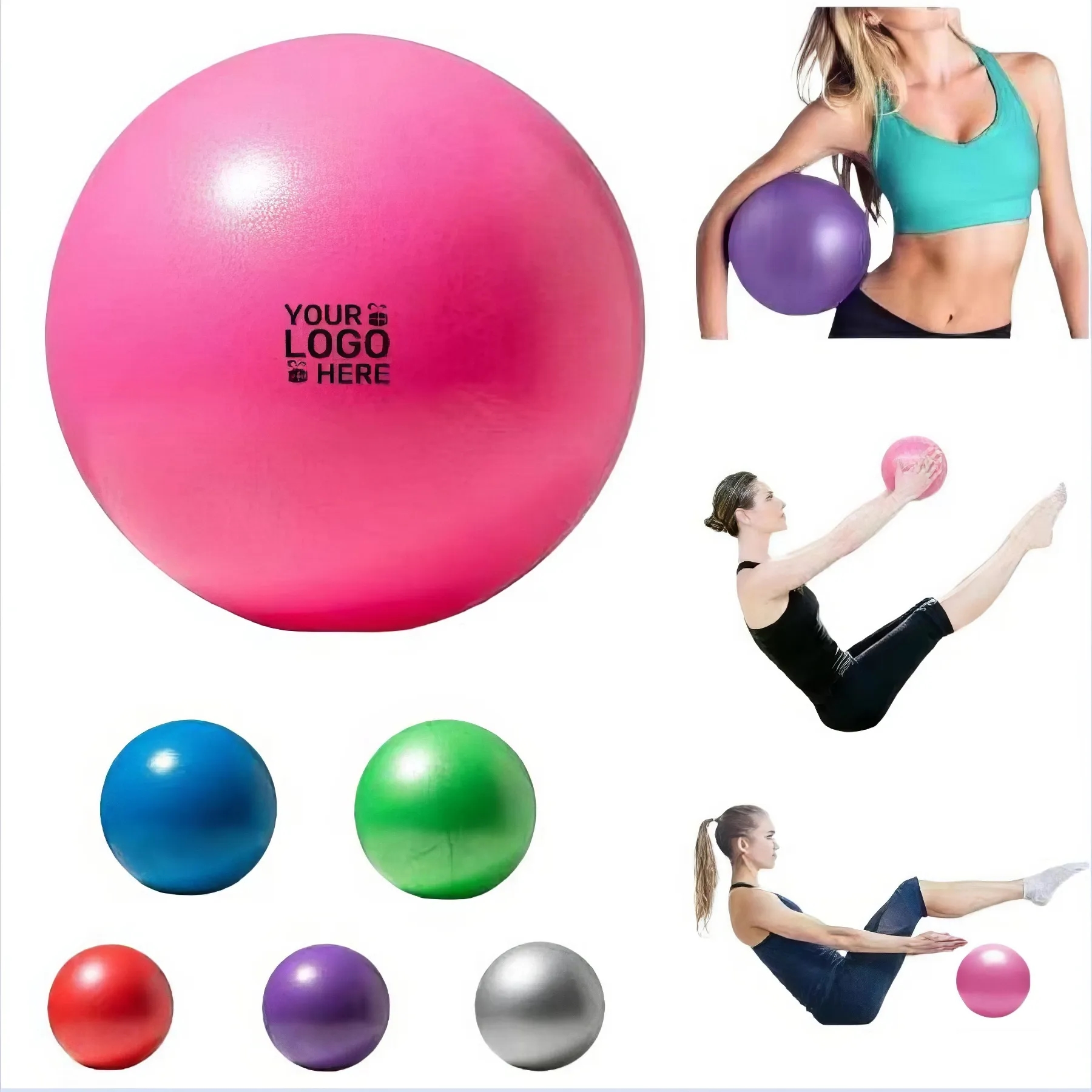 Custom Pilates Inflatable Exercise Mini Yoga Balance Ball 2