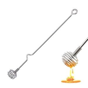 Spring Coil Shaped Honey Dipper Stick Stirrer Stainless Steel 1
