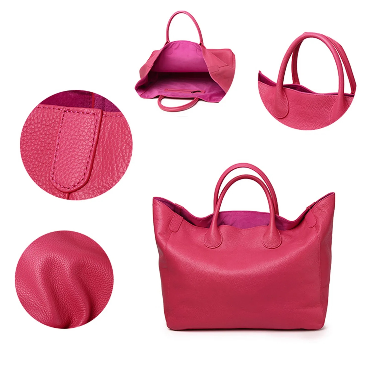 Genuine Leather Tote Bag, custom tote bag with logo imprint 8