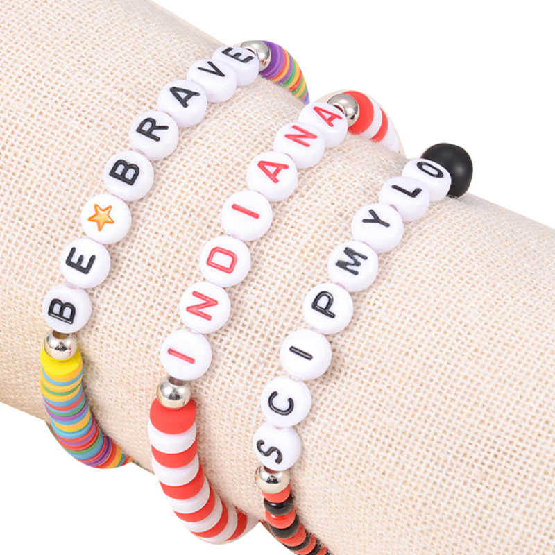 Stretch Statement Coloured Letter Beaded Bracelet 4