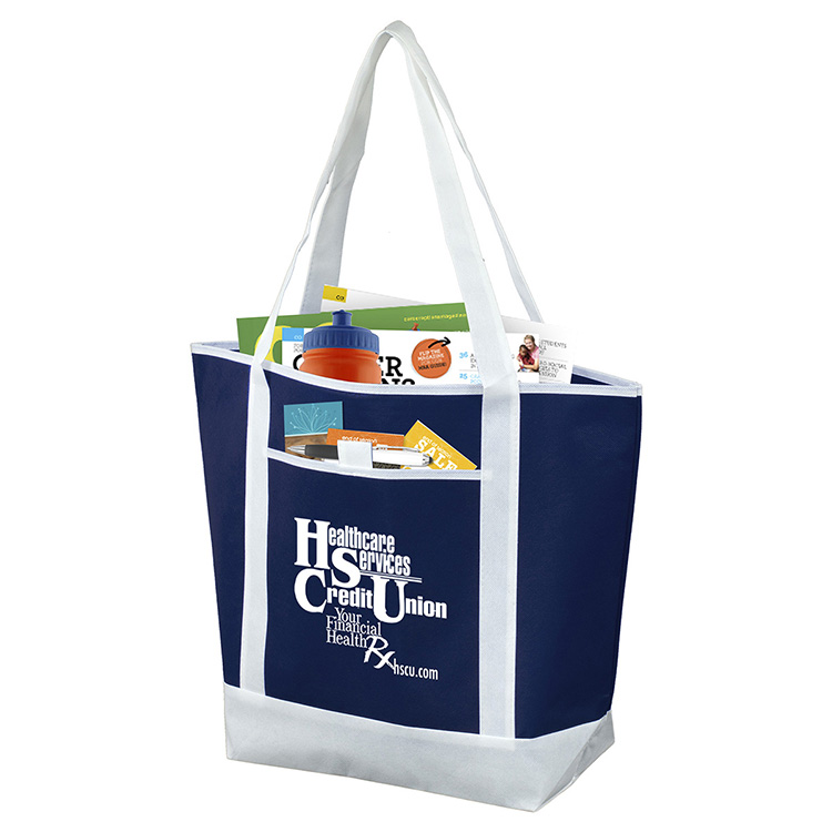 17-1/2"W x 13-1/2"H x 6"Gusset - "THE LIBERTY" Corporate, Travel and Beach Tote Bag 18