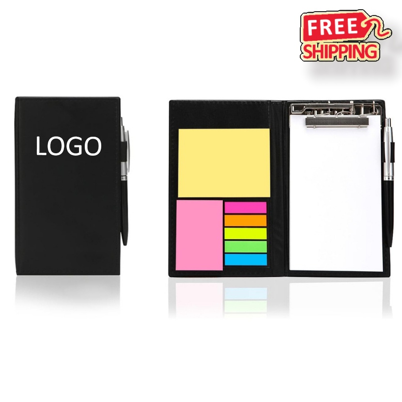Custom Logo Sticky Notes Set with Holder, Bulk Office Memo Pads for Business Gifts 1