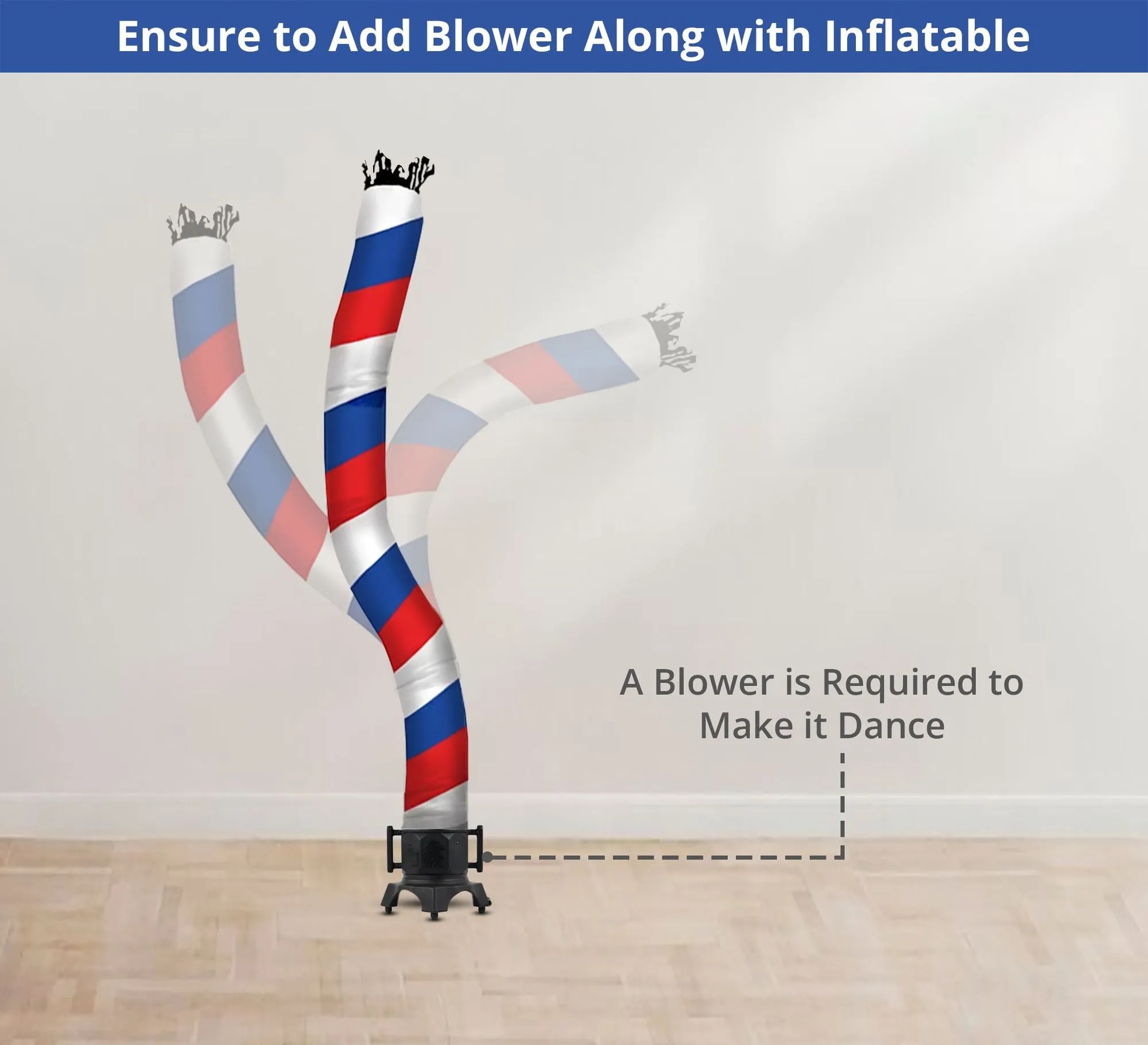 Barber Pole (Red, White, Blue) Tube with Blower 1