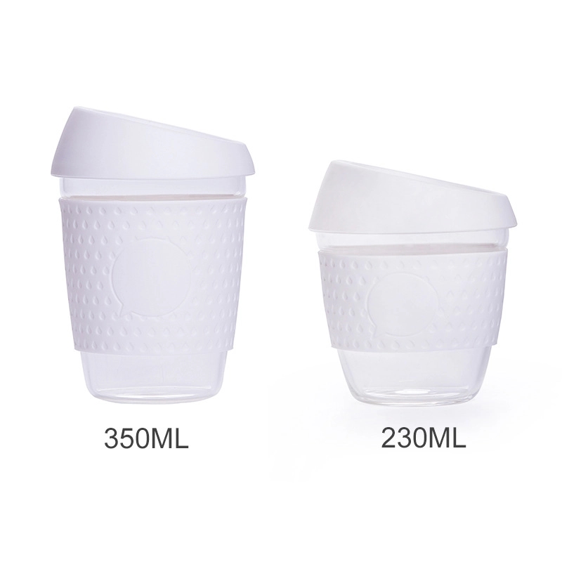 Reusable Glass Coffee Mug Travel Cup with Spill Proof Lid 4