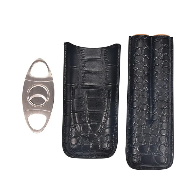 Portable Genuine Leather Cigar Case 4