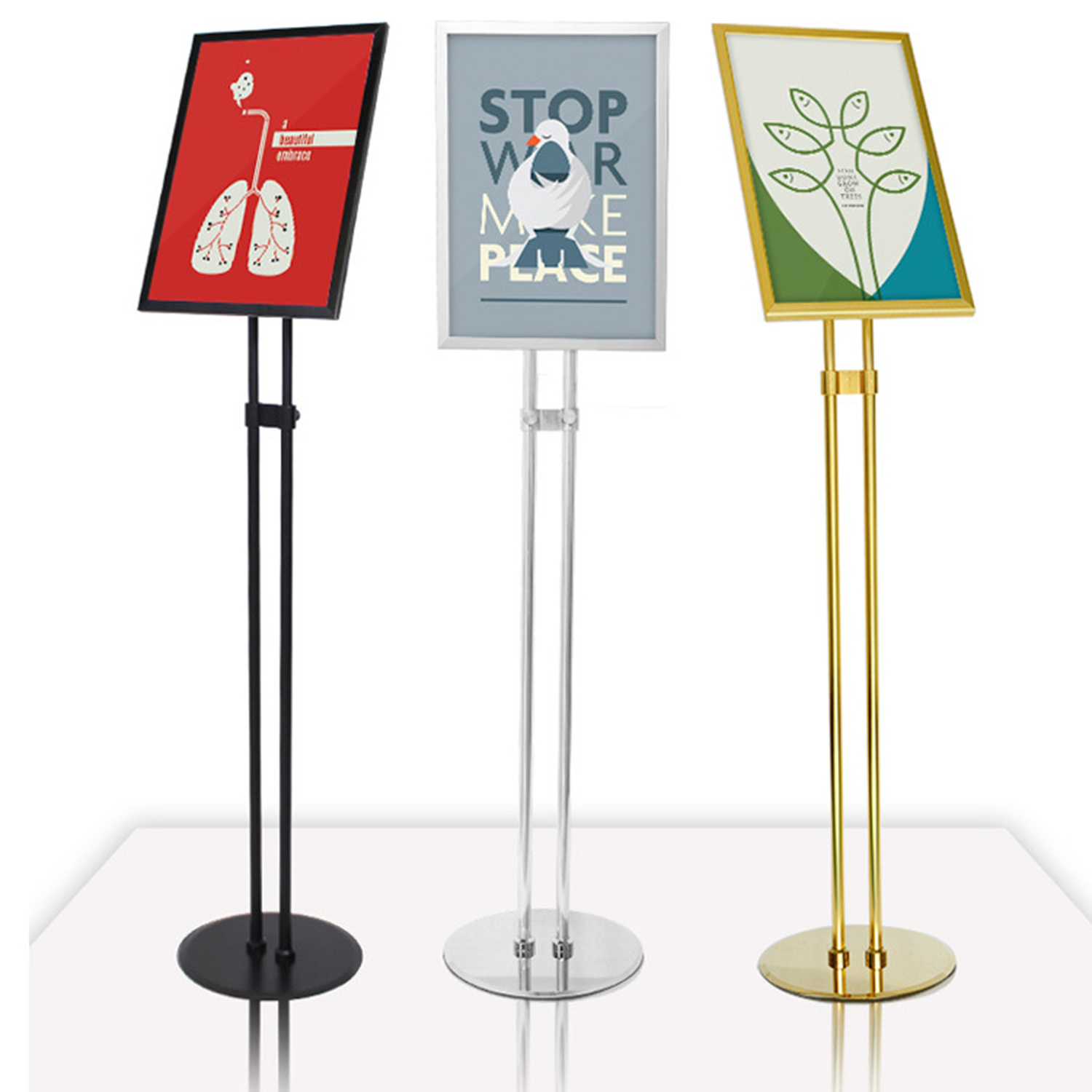 A4 Aluminium Alloy Double Pole Display Stand 2
