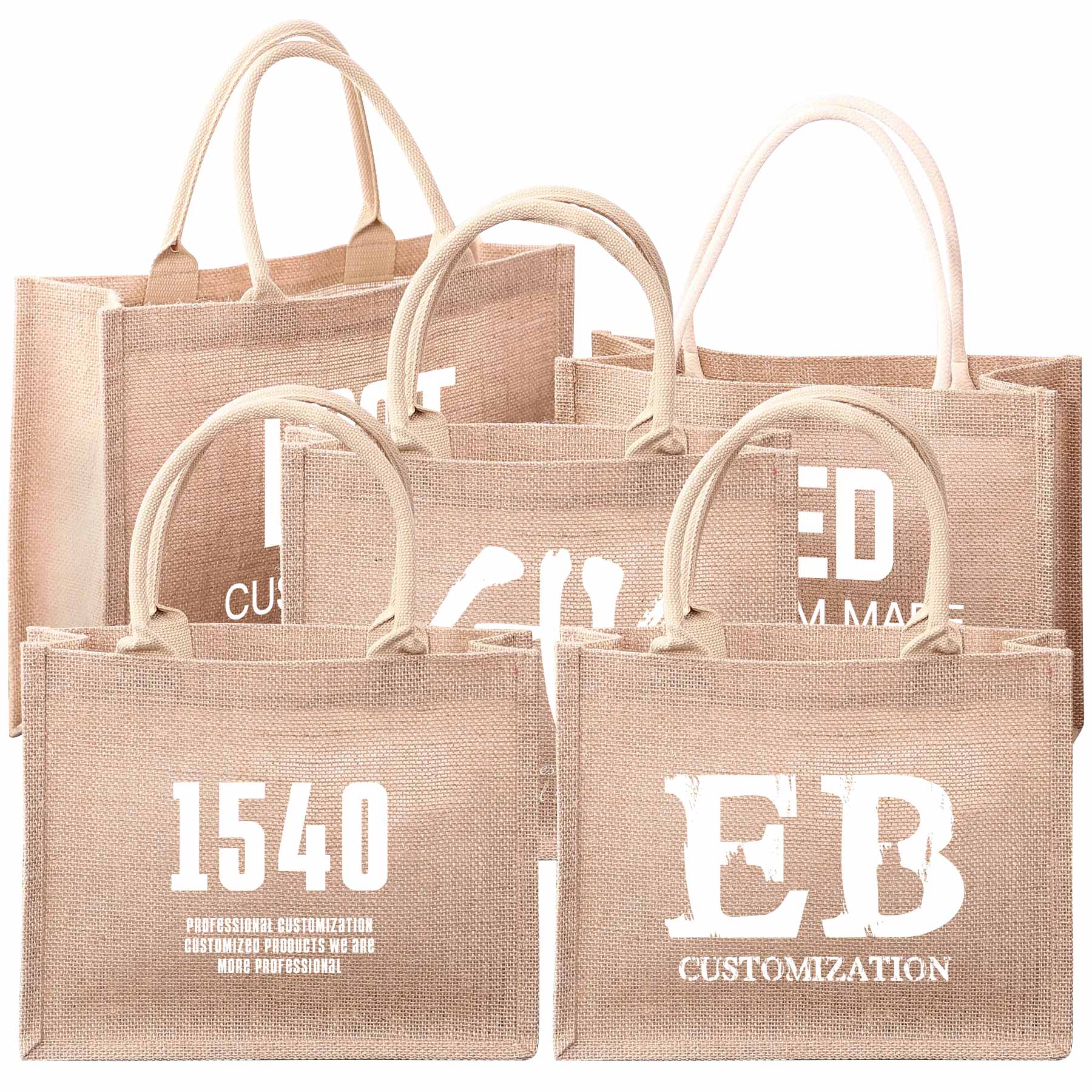 Jute Tote Beach Bag, custom tote bag with logo imprint 2