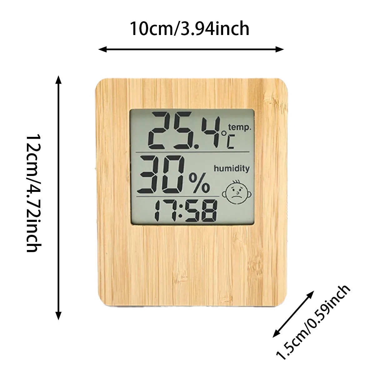 Bamboo Digital Thermometer Hygrometer For Home/Office 2