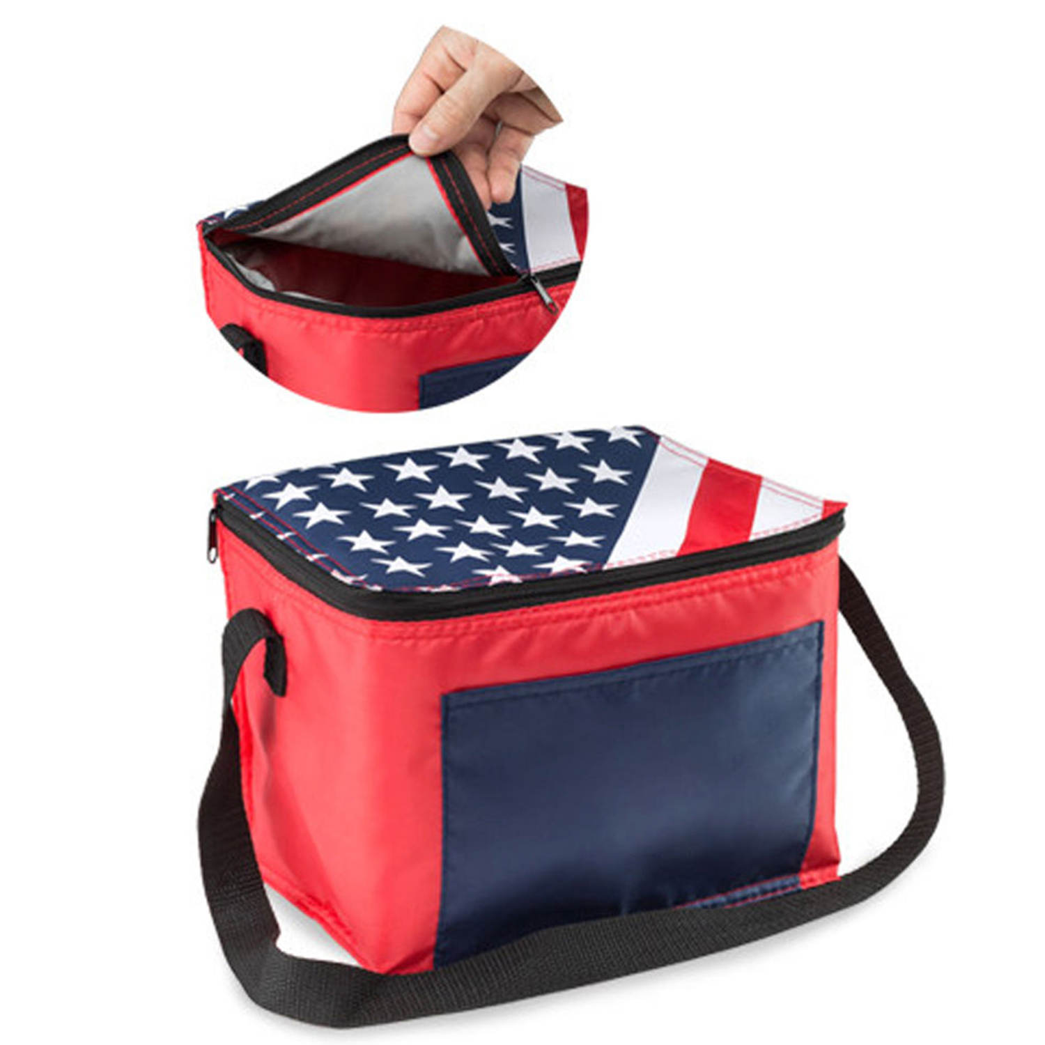 American Flag Zipper Top Lunch Bag 6