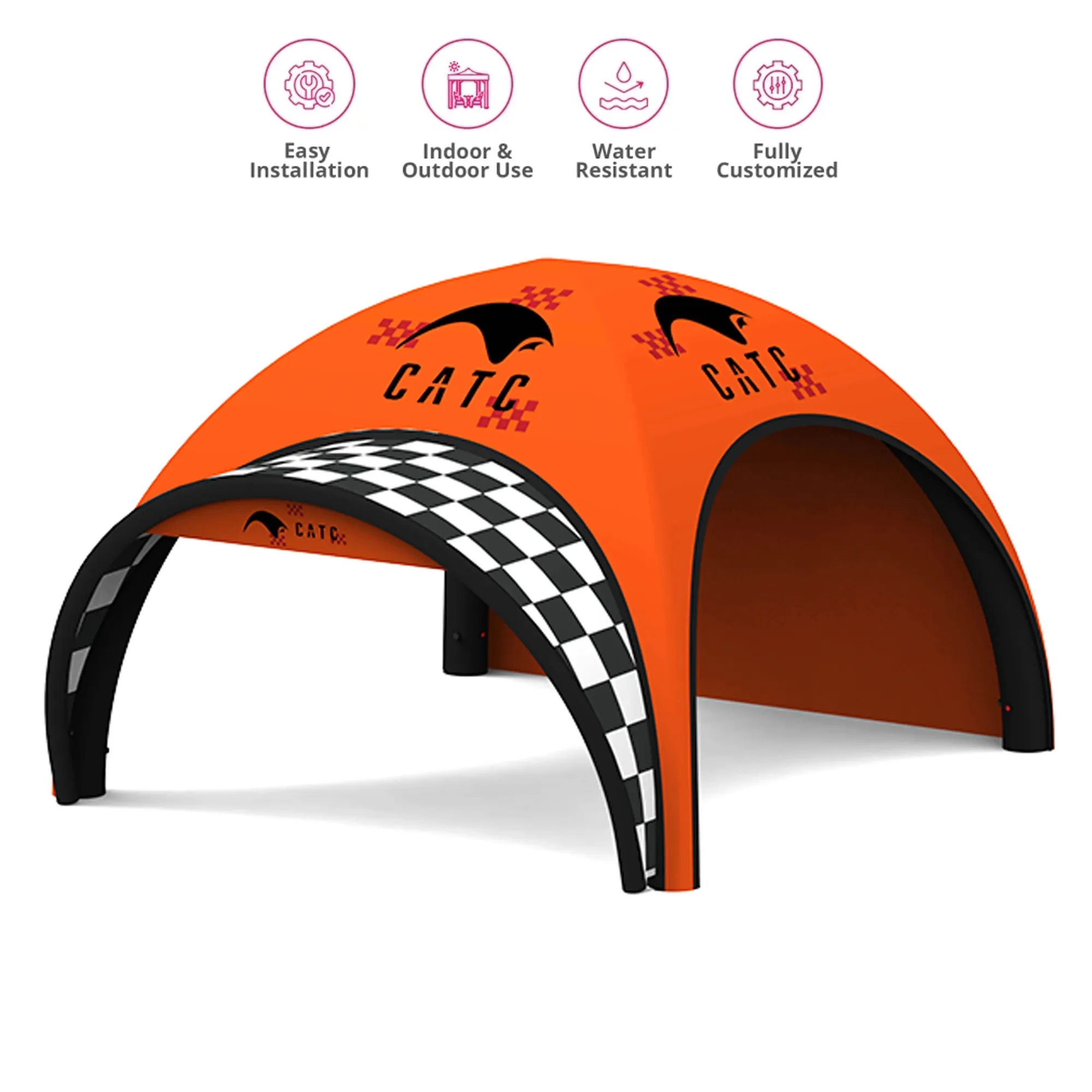 Inflatable Dome Tent with Awning & Banner & Back Wall 2
