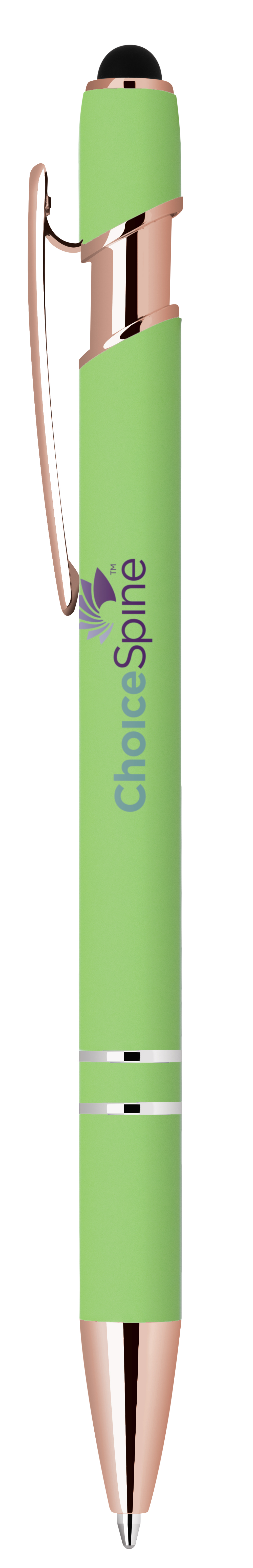 Stylus-3261 Bright Ballpoint Soft Touch Pens with Rose Gold Trims 11