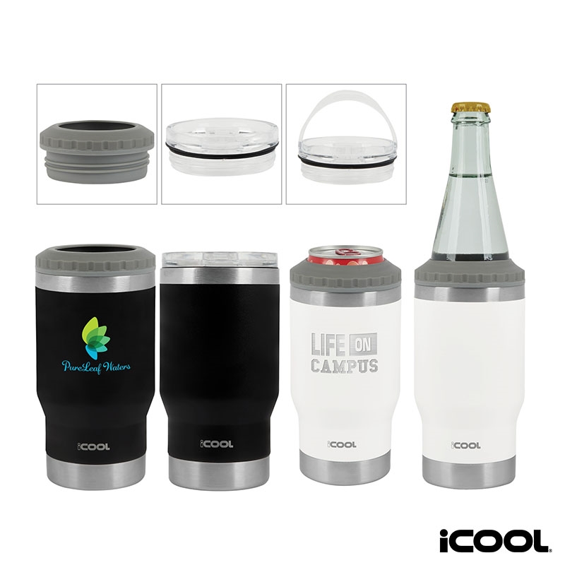 iCOOL® Oswego 14 oz. Double Wall Stainless Steel Can Cooler / Tumbler