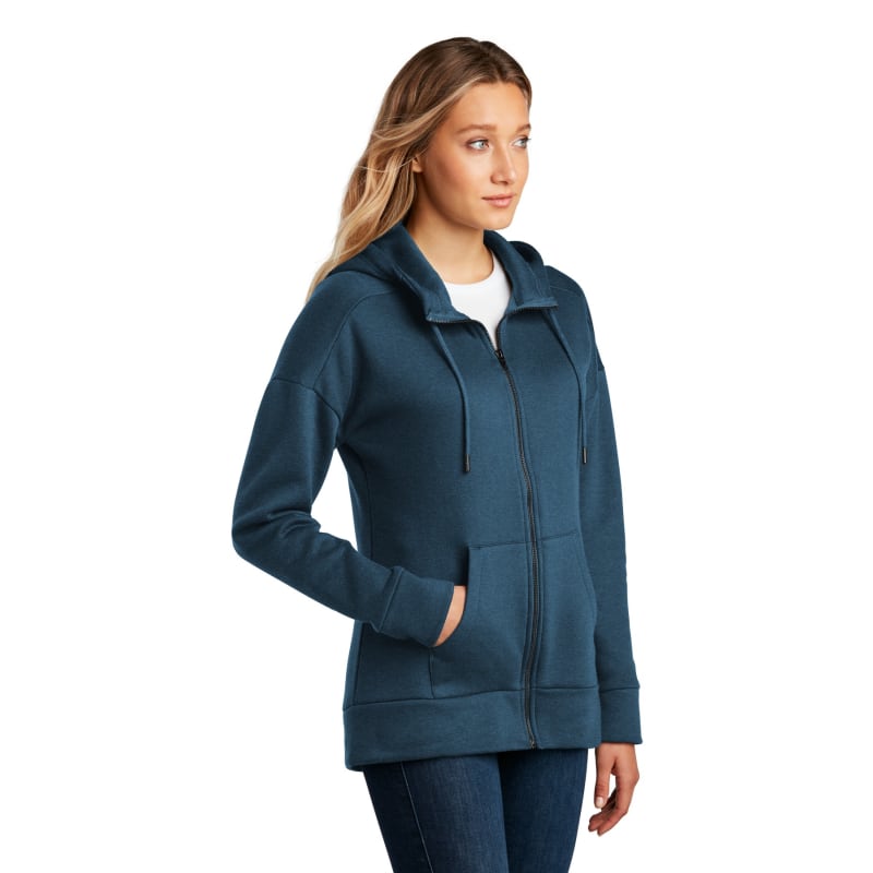 District Women's Perfect Weight Fleece Drop Shoulder Full-Zip Hoodie 5