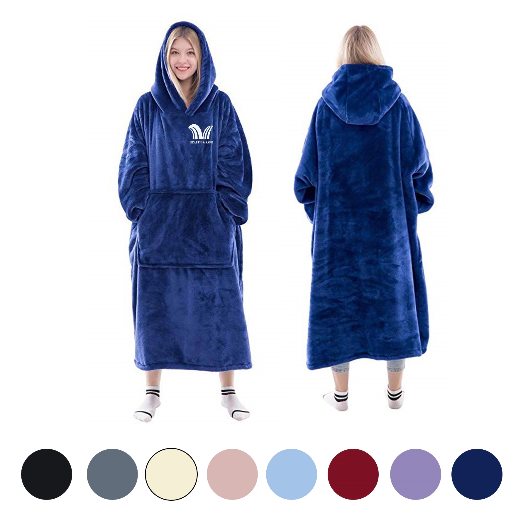 Oversized Microfiber & Sherpa Wearable Blanket 2