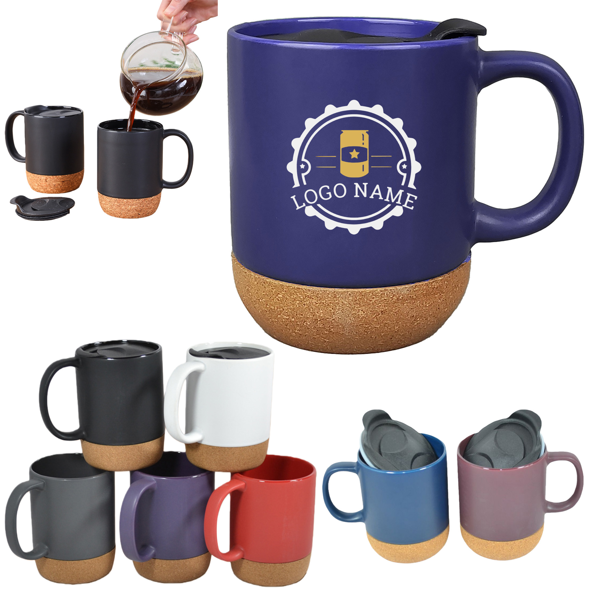 Large Ceramic Cork Bottom Coffee Mug 2