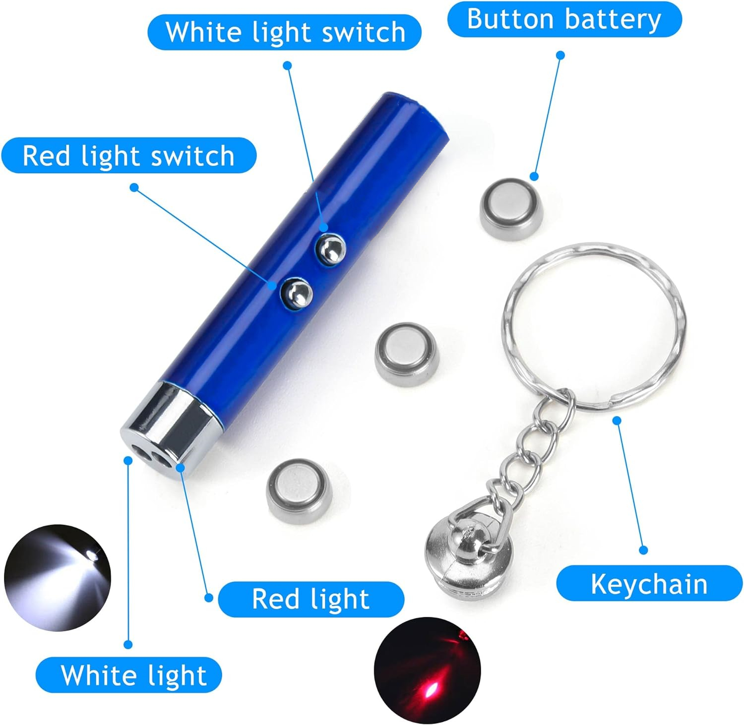 2 In 1 Mini Cat Toy Laser Pointer LED Light 4