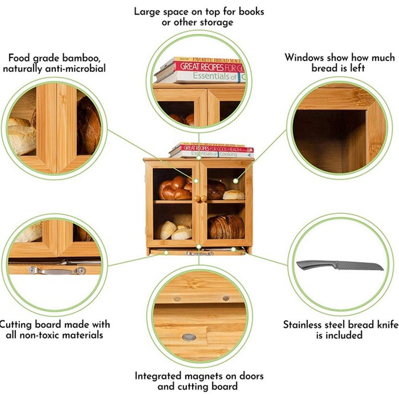 Large Bread Box For Kitchen Countertop 2